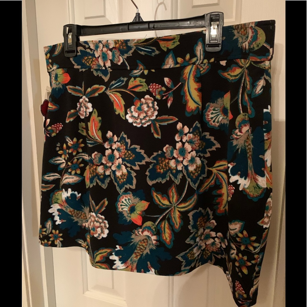 Anna Sui Fun Navy Print A-Line Skirt! INC